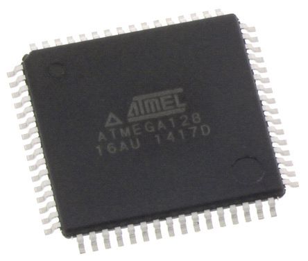 Microchip Microcontrôleur, 8bit, 4 Ko RAM, 128 Ko, 16MHz, TQFP 64, Série ATmega