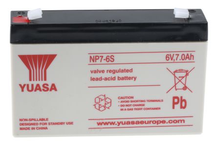 NP7-6RS, Batterie au plomb étanche Yuasa 6V 7Ah cyclique
