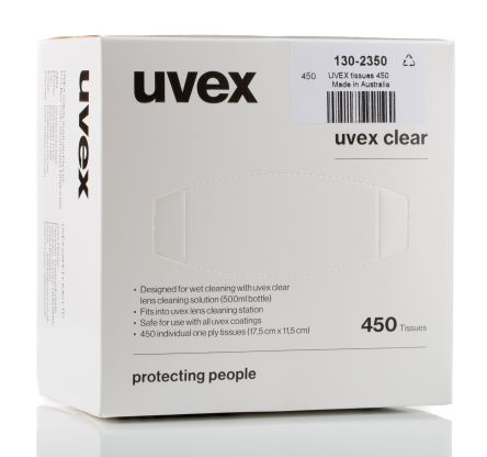 Uvex Salviette Detergenti Per Lenti, Conf Da 450 Salviette