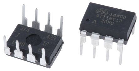 Microchip ATTINY13-20PU, 8bit AVR Microcontroller, ATtiny13, 20MHz, 1 KB Flash, 8-Pin PDIP