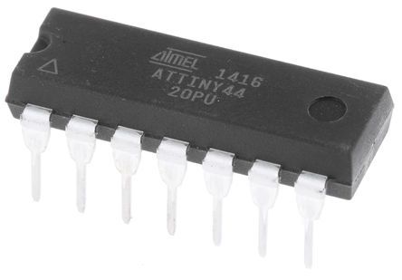 Microchip Mikrocontroller ATtiny44 AVR 8bit THT 4 KB PDIP 14-Pin 20MHz 256 B RAM