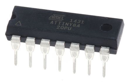 Microchip Mikrocontroller ATtiny84 AVR 8bit THT 8 KB PDIP 14-Pin 20MHz 512 B RAM
