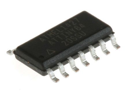 Microchip Microcontrolador ATTINY84-20SSU, Núcleo AVR De 8bit, RAM 512 B, 20MHZ, SOIC De 14 Pines