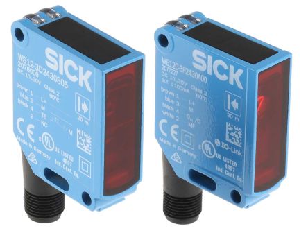 Sick Capteur Photoélectrique Réflexion Directe, W12-3, 0 → 20 M, Bloc, IP66, IP67, IP69K