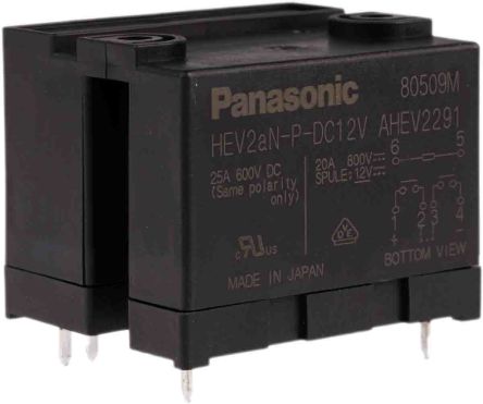 Panasonic Monostabiles Relais, Printrelais DPST 20A 12V Dc Spule / 1.92W