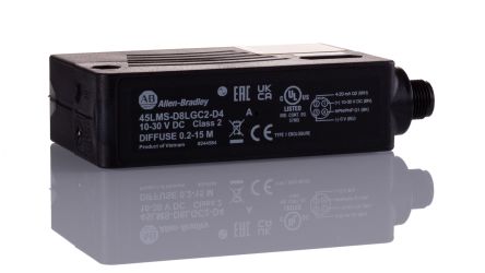 Allen Bradley 45LMS Kubisch Optischer Sensor, Diffus, Bereich 200 Mm → 15 M, NPN/PNP Ausgang, 4-poliger