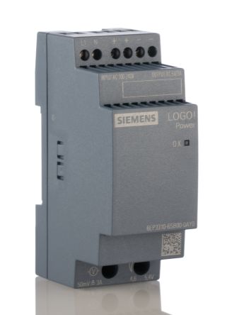 Siemens Alimentatore A Montaggio Su Guida DIN, 5V Cc, 3A, 230V Ca, 15W