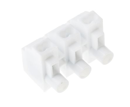 RS PRO Polyamid Klemmblock-Steckverbinder Weiß, Klemmanschluss 3-polig, Raster 10mm 14 AWG / 6A