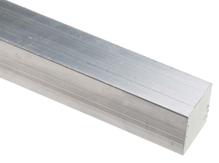 RS PRO Aluminium Vierkant Stab, 20mm X 20mm, Länge 1m