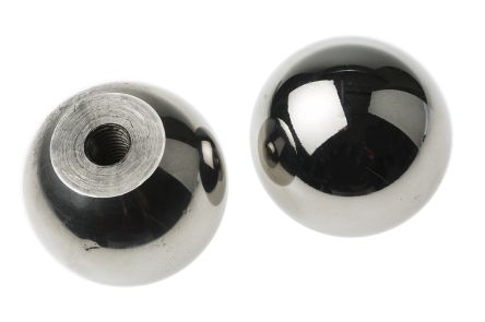 RS PRO Silver Ball Clamping Knob, M8, Threaded Hole