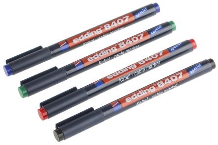 Edding Markierstift, Kabelmarkierung, 0,3 Mm, Grün, Spitzenform: Rund