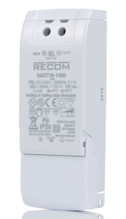 Recom LED-Treiber 198 → 264 V Ac LED-Treiber, Ausgang 6.5 → 13V Dc / 1.4A, Dimmbar Konstantstrom