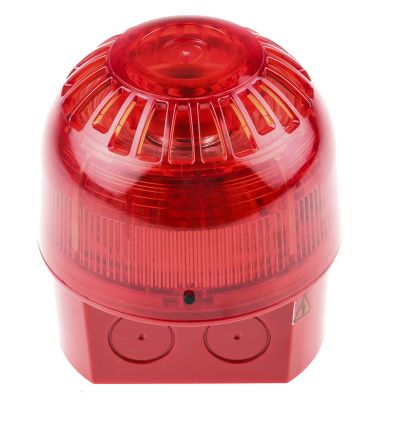Klaxon PSS LED Alarm-Leuchtmelder Rot / 102dB, 110 → 230 V Ac