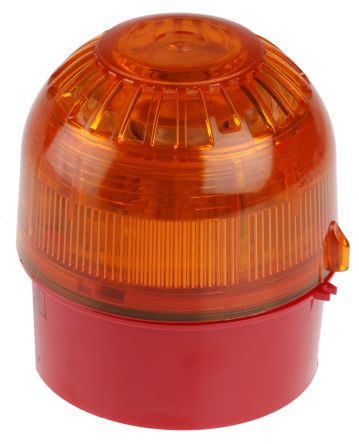 Klaxon PSS LED Alarm-Leuchtmelder Orange / 102dB, 110 → 230 V Ac