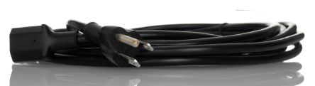 RS PRO Cable De Alimentación Negro De 5m, Con. A IEC C13, Hembra, Con. B Conector Macho Tipo B Para EE. UU., Macho, 250