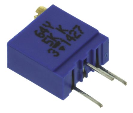 Vishay 64Y Series 19 (Electrical), 22 (Mechanical)-Turn Through Hole Trimmer Resistor With Pin Terminations, 5kΩ ±10%