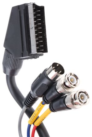 RS PRO Cable Coaxial, Con. A: Euroconector, Macho, Con. B: DIN De 5 Contactos, 2 BNC, Macho, Long. 2m