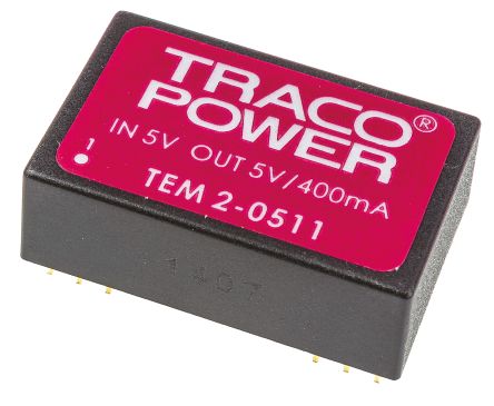 TRACOPOWER TEM 2 DC/DC-Wandler 2W 5 V Dc IN, 5V Dc OUT / 400mA 1kV Dc Isoliert