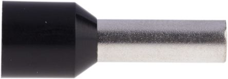 RS PRO Aderendhülsen Bis 6mm², Stift ø 3.9mm, Schwarz, Nylon, 12mm, 20mm, Isoliert, 10AWG Max.