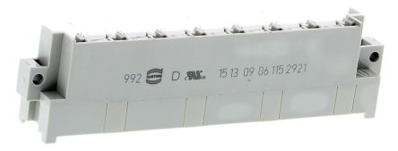 HARTING DIN 41612-Steckverbinder Stecker Gewinkelt, 15-polig / 2-reihig, Raster 5.08mm Lötanschluss Durchsteckmontage