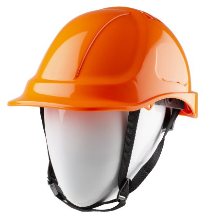 RS PRO Schutzhelm Belüftet, Mit Kinnriemen, ABS Orange