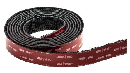 3M Black Hook & Loop Tape, 25mm X 2.5m