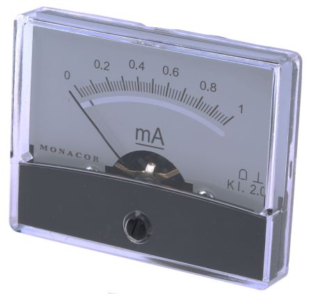 PM-2/1MA | Monacor PM-2 Analogue Panel Ammeter 1mA Moving Coil | Monacor