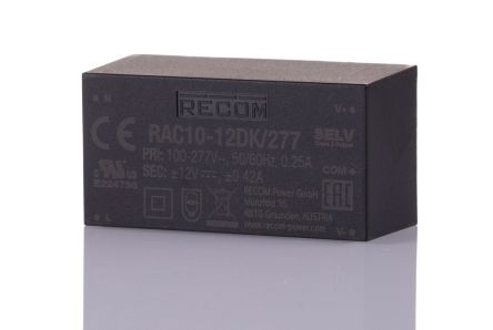 Recom RAC10-K/277 Schaltnetzteil, AUS 12V Dc / ±420mA 2-Kanal 10W, EIN 85 → 305V Ac Gekapselt, PCB-Montage