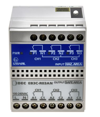 Idec Barrière Zener EB3C 3, Canaux, 100 → 240V C.a.