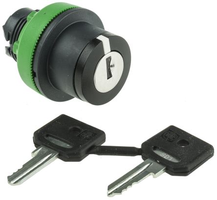 Schneider Electric Harmony XB5 3-position Key Switch Head, Spring Return Left To Centre, 30mm Cutout