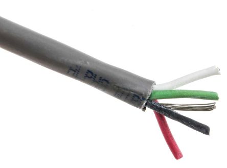 Alpha Wire Alpha Essentials Steuerkabel, 4-adrig X 0,35 Mm Grau, 100m, 22 AWG, Folie