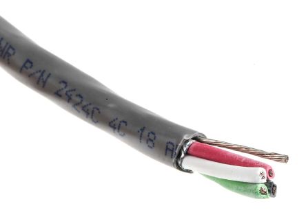Alpha Wire Cable De Control Apantallado Alpha Essentials De 4 Núcleos, 0,81 Mm², Ø Ext. 5.97mm, Long. 30m, 300 V,