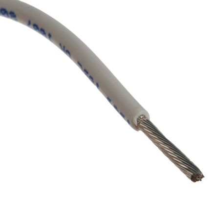 Alpha Wire Einzeladerleitung 1.32 Mm², 16 AWG 305m Weiß PVC Isoliert Ø 2.34mm 26/0,25 Mm Litzen UL1007