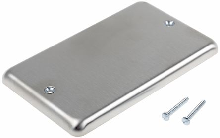 MK Electric 2 Gang Stainless Steel Blanking Plate