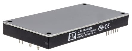 XP Power QSB400 DC-DC Converter, 28V Dc/ 14.3A Output, 18 → 75 V Dc Input, 400W, PCB Mount, +100°C Max Temp