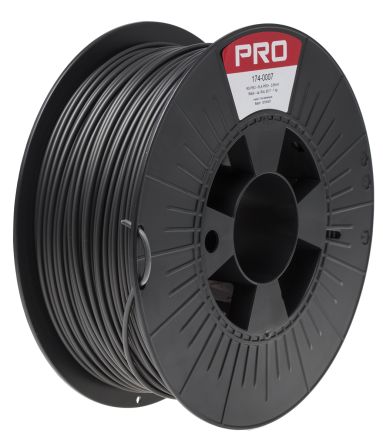 RS PRO 2.85mm Black Tough PLA 3D Printer Filament, 1kg