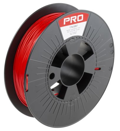 RS PRO Filamento Para Impresora 3D FDM, TPU 98A, 1.75mm, Rojo, 500g