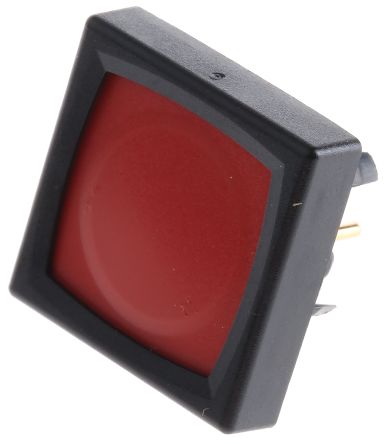 Schurter Interruptor De Botón Pulsador, Color De Botón Rojo, SPST, Acción Momentánea, 80 MA A 25 V Dc, 48V Dc, Montaje
