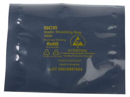 SCS ESD Beutel Ableitend Transparent, Stärke 0.071mm X 102mm X 102mm, 100 Stück
