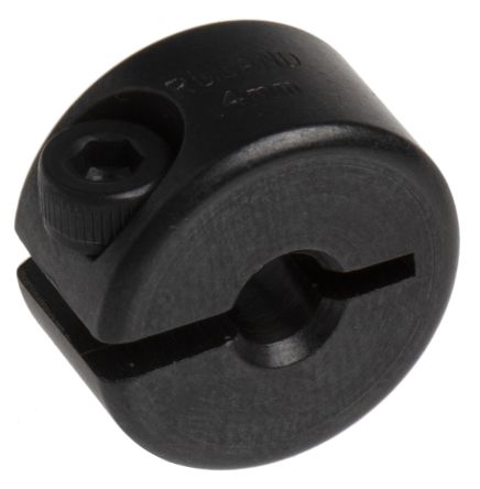 Ruland 轴环, 4mm轴直径, 一件, 夹紧螺丝, 黑色氧化, 碳钢, 16mm外径, 9mm宽度