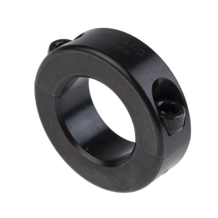 Ruland 轴环, 28mm轴直径, 两件, 夹紧螺丝, 黑色氧化, 碳钢, 48mm外径, 15mm宽度