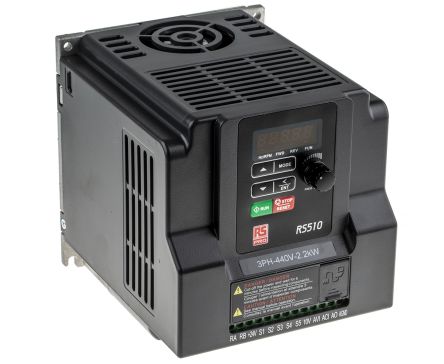 RS PRO, 3-Phasen Frequenzumrichter 2,2 KW, 380 → 480 V Ac / 7,3 A 599Hz Für Große Auswahl An Antriebsanwendungen