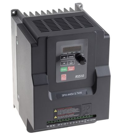 RS PRO, 3-Phasen Frequenzumrichter 3,7 KW, 380 → 480 V Ac / 10,1 A 599Hz