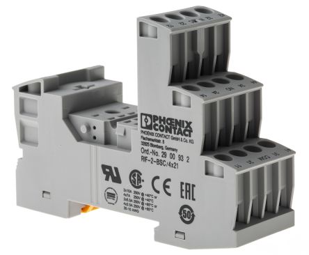 Phoenix Contact 继电器底座, RIF-2-BSC系列, 适用于继电器, DIN 导轨安装