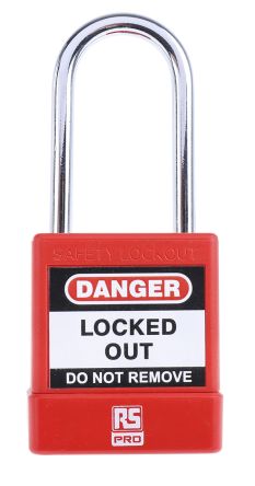 RS PRO 安全挂锁, 5mm直径锁钩, 钢制 安全锁定, 1锁钩
