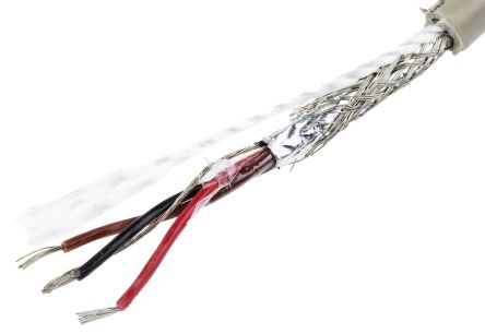 Alpha Wire Pro-Tekt Datenkabel 0,23 Mm² Ø 4.83mm Folie Schirmung PVC Isoliert Mehrleiter Grau