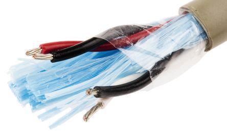 Alpha Wire Pro-Tekt Datenkabel, 2-paarig 0,23 Mm² Ø 5.36mm Keine Schirmung PVC Isoliert Twisted Pair Grau