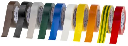 HellermannTyton HelaTape Flex Isolierband, PVC, Verschiedene Farben, 0.15mm X 15mm X 10m