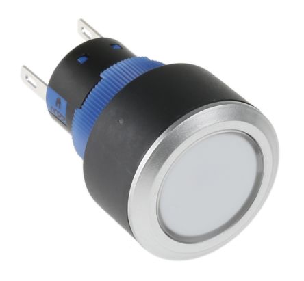 RS PRO Illuminated Push Button Switch, Momentary, Panel Mount, 22.2mm Cutout, SPDT, White LED, 250V Ac, IP65
