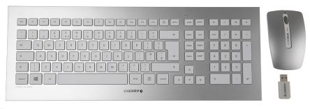 CHERRY Wireless Keyboard And Mouse Set, QWERTY (UK), Silver
